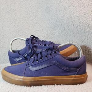 Vans Original Old Skool Low Size 7.5 Men Navy Canvas Gum